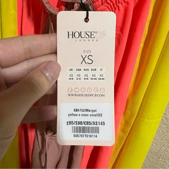 NWT HOUSE of CB Margot Sheer Striped Multicolor
Vibrant Pants extra small - Picture 5 of 7